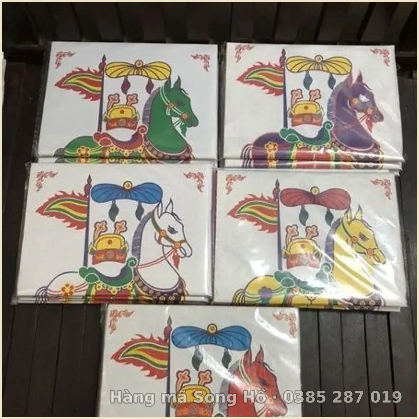 Tào Ngựa Ngũ Phương giấy vàng mã (Thay 5 Ông Ngựa Ngũ Phương)