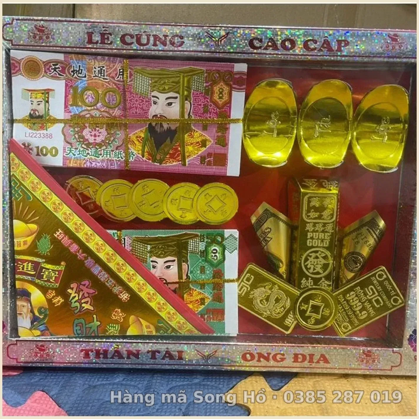 Hộp vàng mã cúng thần tài,ông địa.