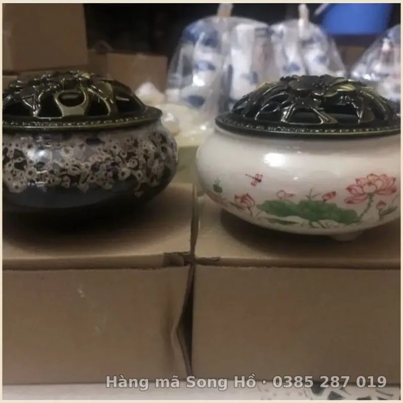 Lư Xông Trầm Hương.Đỉnh Đốt Trầm Hương cao cấp(mầu ngẫu nhiên)