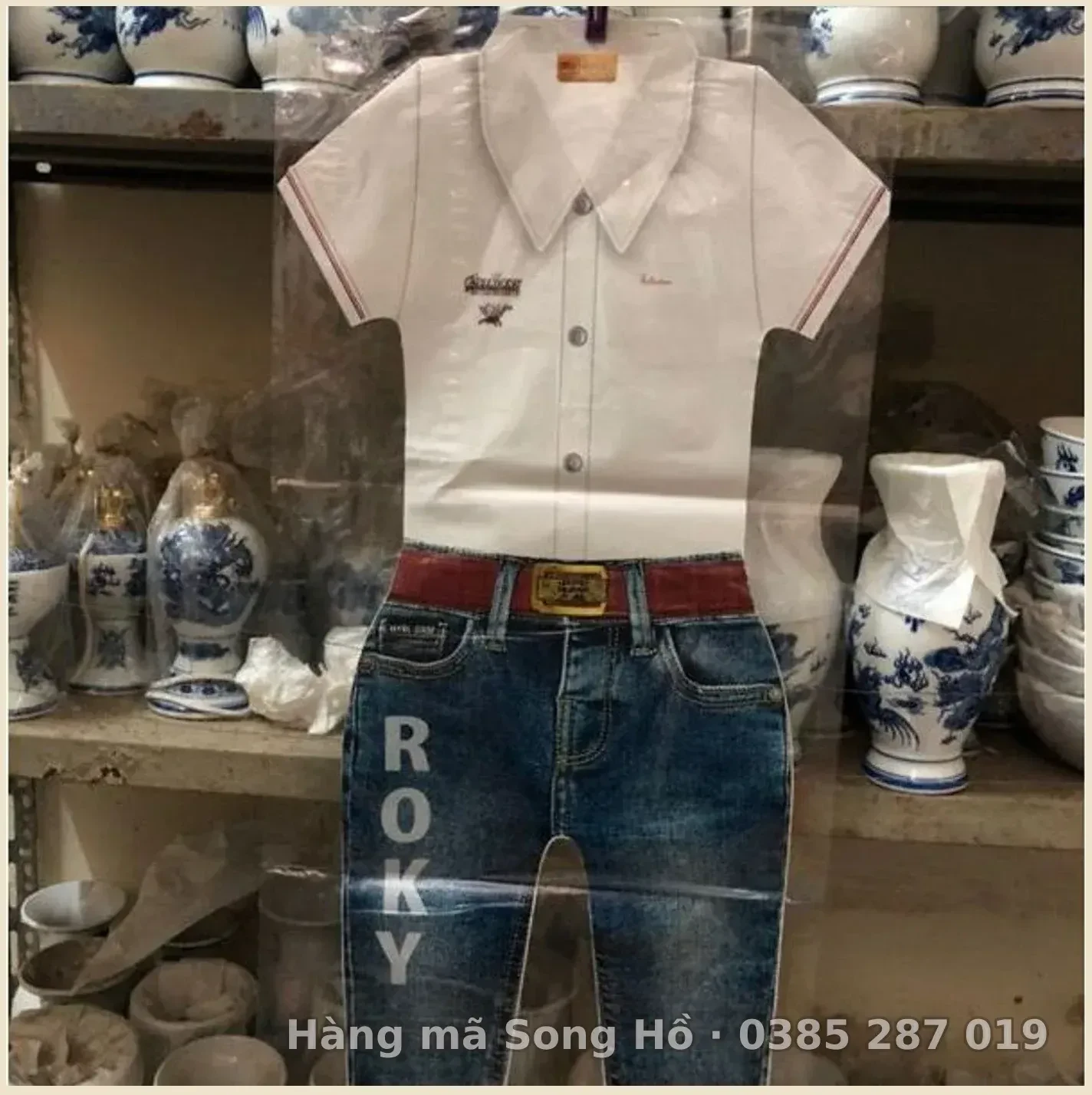 Quần bò,áo sơmi nam vàng mã 3d(mầu ngẫu nhiên)