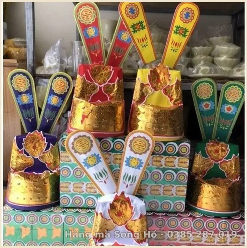Bộ 5 Mũ Quan Ngũ Phương vàng mã( bộ Mũ Quan 5 Mầu hàng mã)
