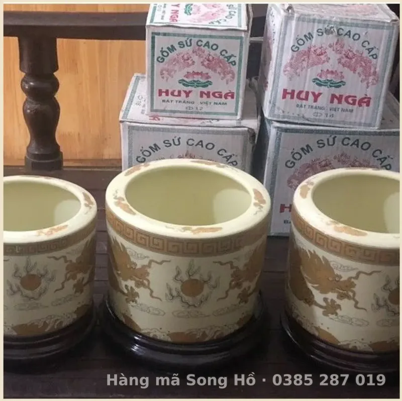 Bát Hương Thờ Men Vàng