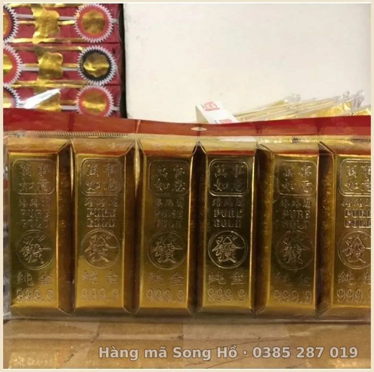 Vàng Vỉ,khay giấy vàng mã 9999( vàng khay 6 thỏi 9999 hàng mã )