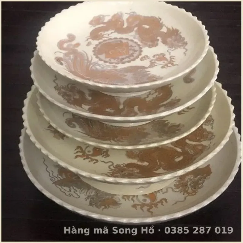 Mâm Bồng Thờ Men Vàng