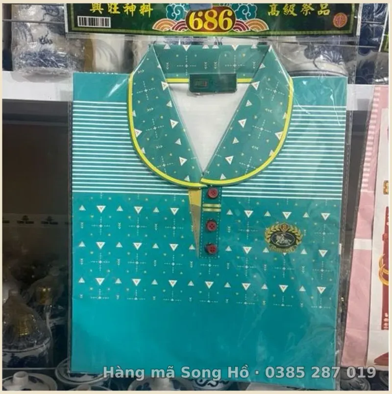 Bộ phông nữ vàng mã cổ bẻ bằng giấy mẫu mới(mầu ngẫu nhiên )