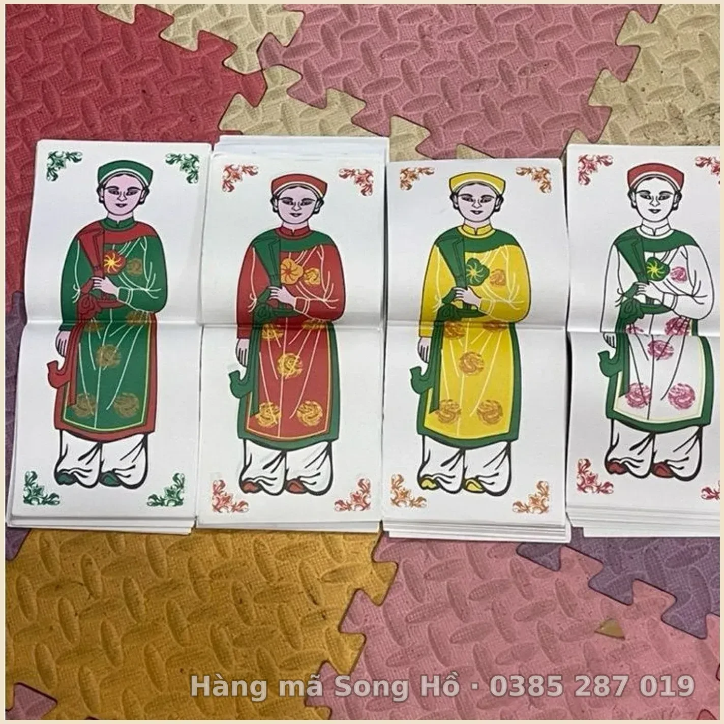 (Tranh hình nhân nam vàng mã.(4tranh),cúng thay hình nhân)