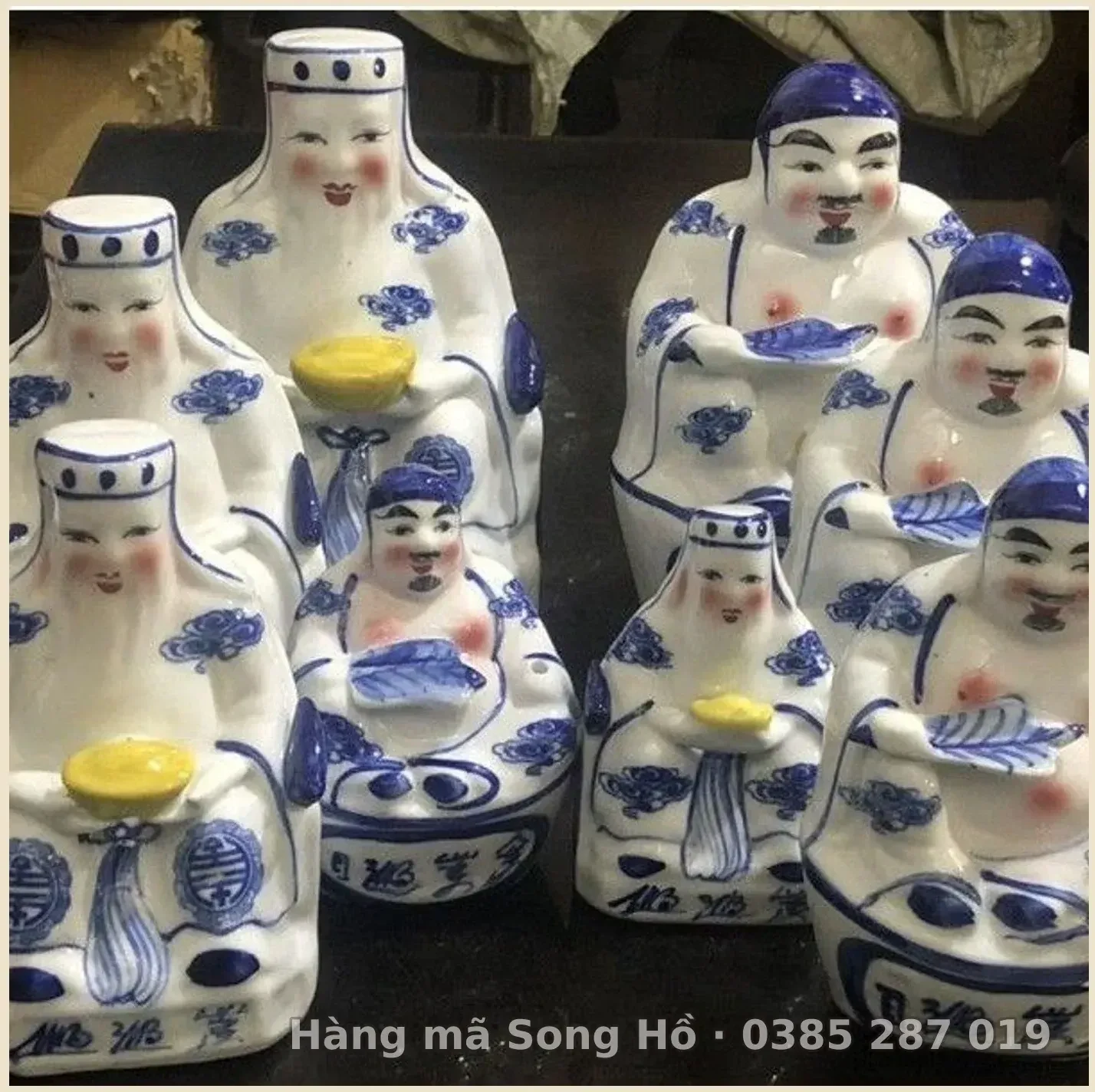 Bộ Thần Tài Ông Địa Men Lam