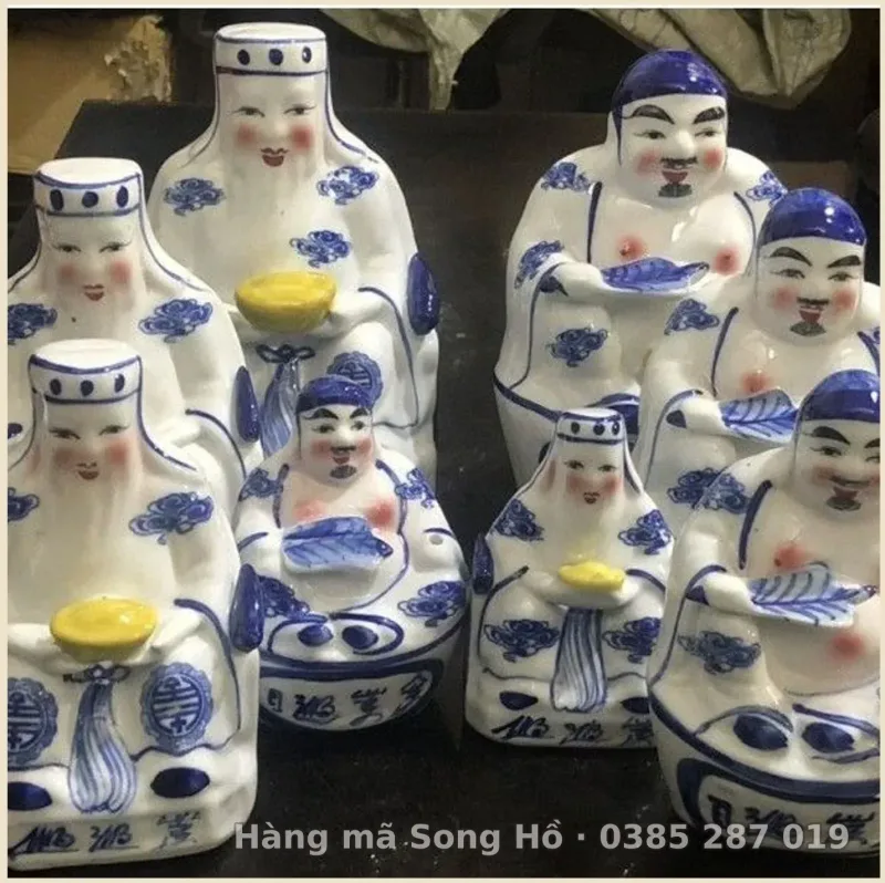 Bộ Thần Tài Ông Địa Men Lam