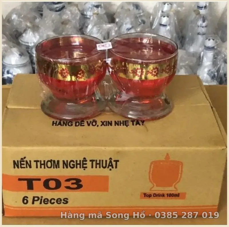 Nến Cốc Thơm Chu vi 8cm cao 7cm(Giá 1 đôi)