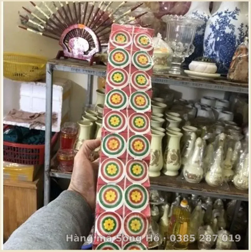 Vàng Cô Thờ Mầu Đỏ Vàng Mã