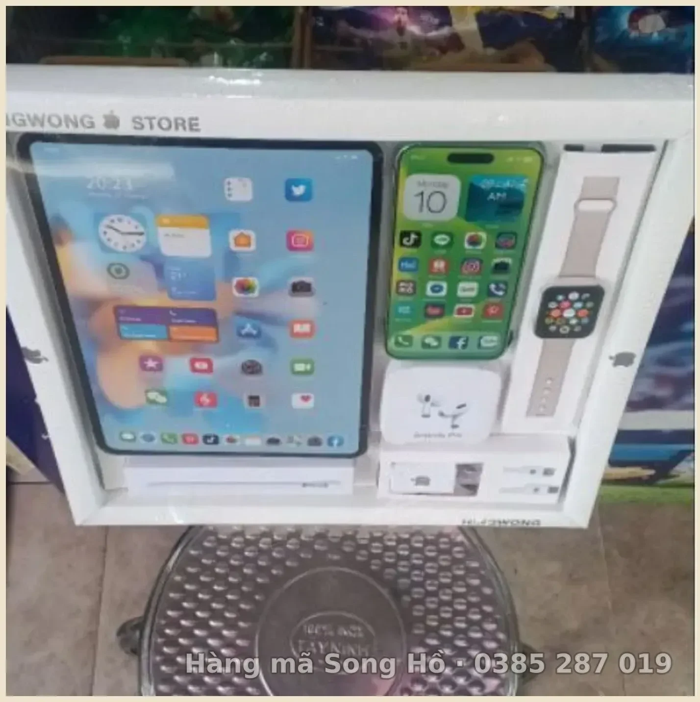 Bộ apple hàng mã bằng giấy cao cấp( điện thoại,máy tính bảng,sạc,tai nghe ,đồng hồ ...)