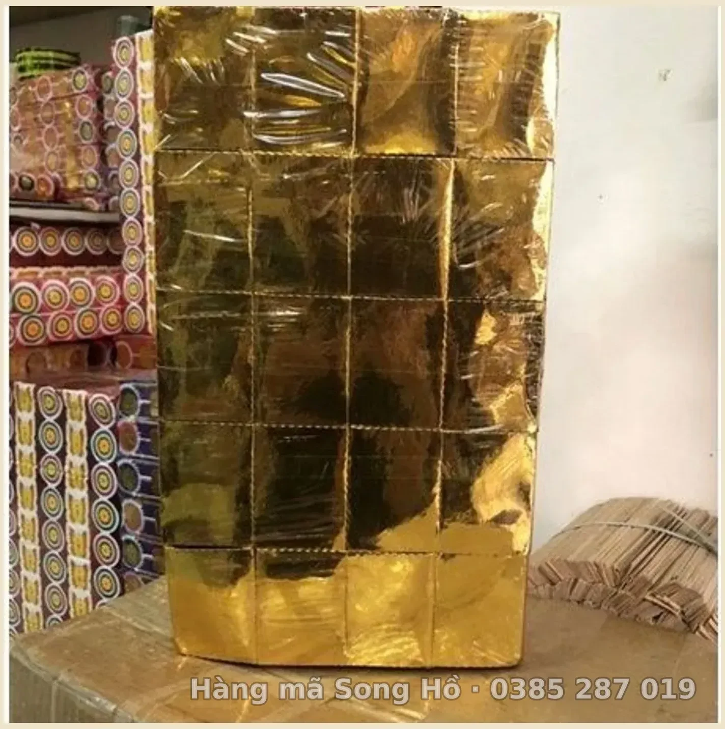 Vàng Hoa,thiếc giấy vàng mã Thờ Nhà Trần (Vàng thiếc hay vàng Trần hàng mã)