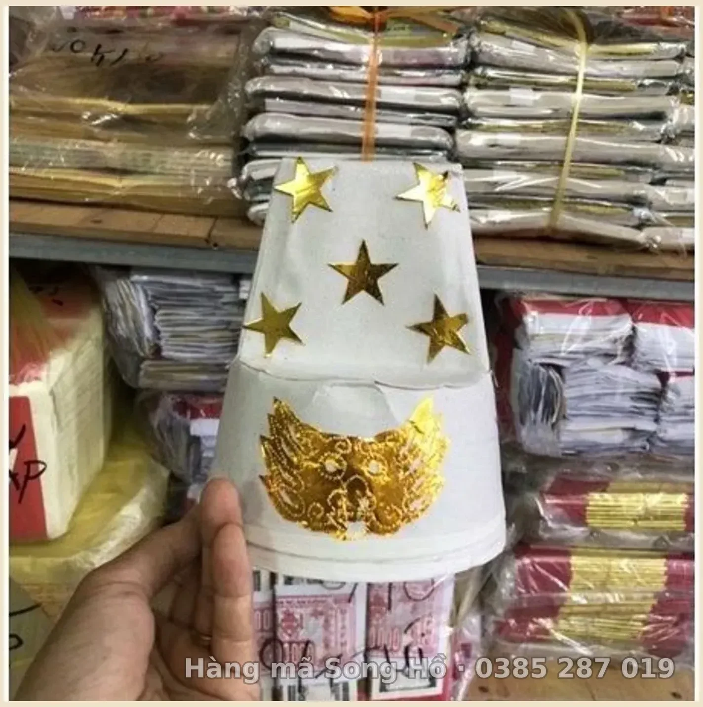 combo 10 cái Mũ cúng sao vàng mã các mầu( combo 10 cái)