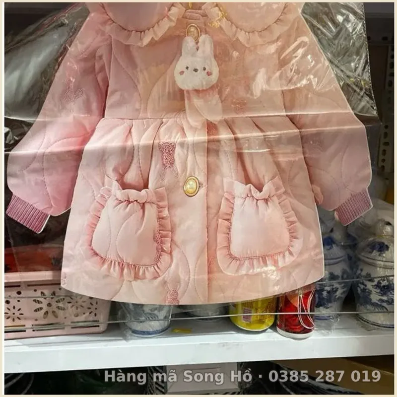 Áo phao mùa đông vàng mã trẻ nữ nhỏ tuổi 3d (mầu ngẫu nhiên )