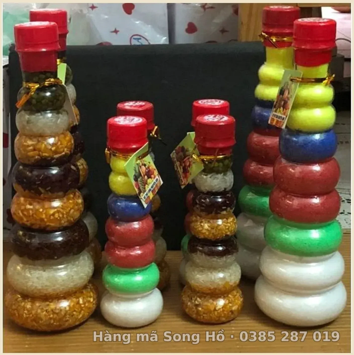 Gạo,muối thần tài 9 tầng( gạo,muối ngũ sắc)