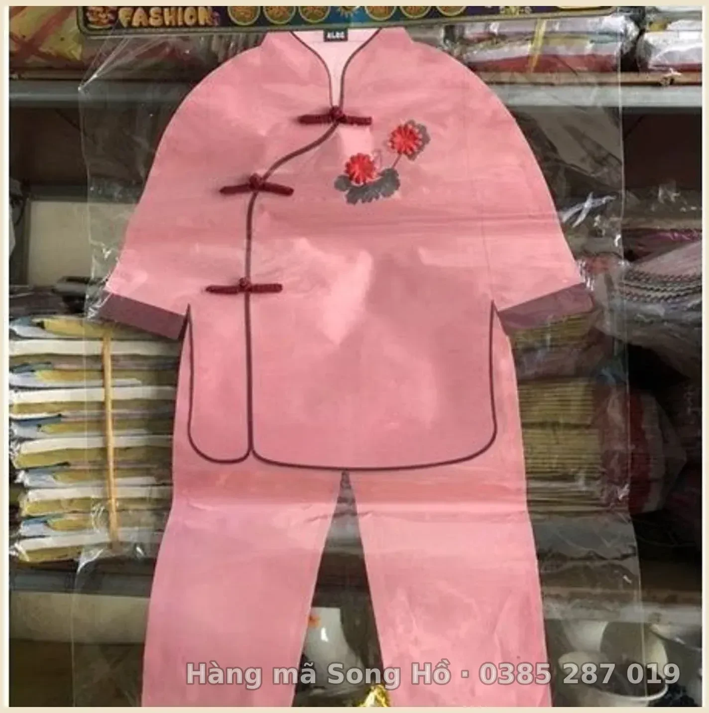 Bộ quần áo lam ,Phật tử bé gái vàng mã bằng giấy(quần áo lam đi chùa hàng mã)(mầu ngẫu nhiên)