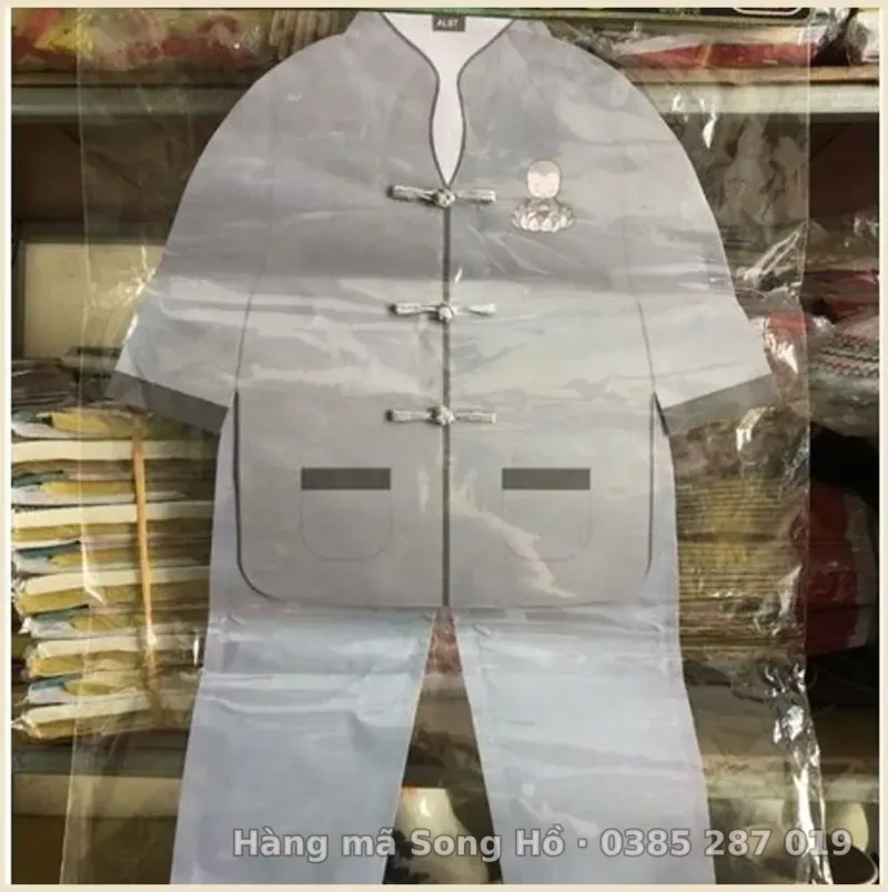 Bộ quần áo lam,Phật tử bé trai vàng mã bằng giấy(quần áo lam đi chùa hàng mã)(mầu ngẫu nhiên)