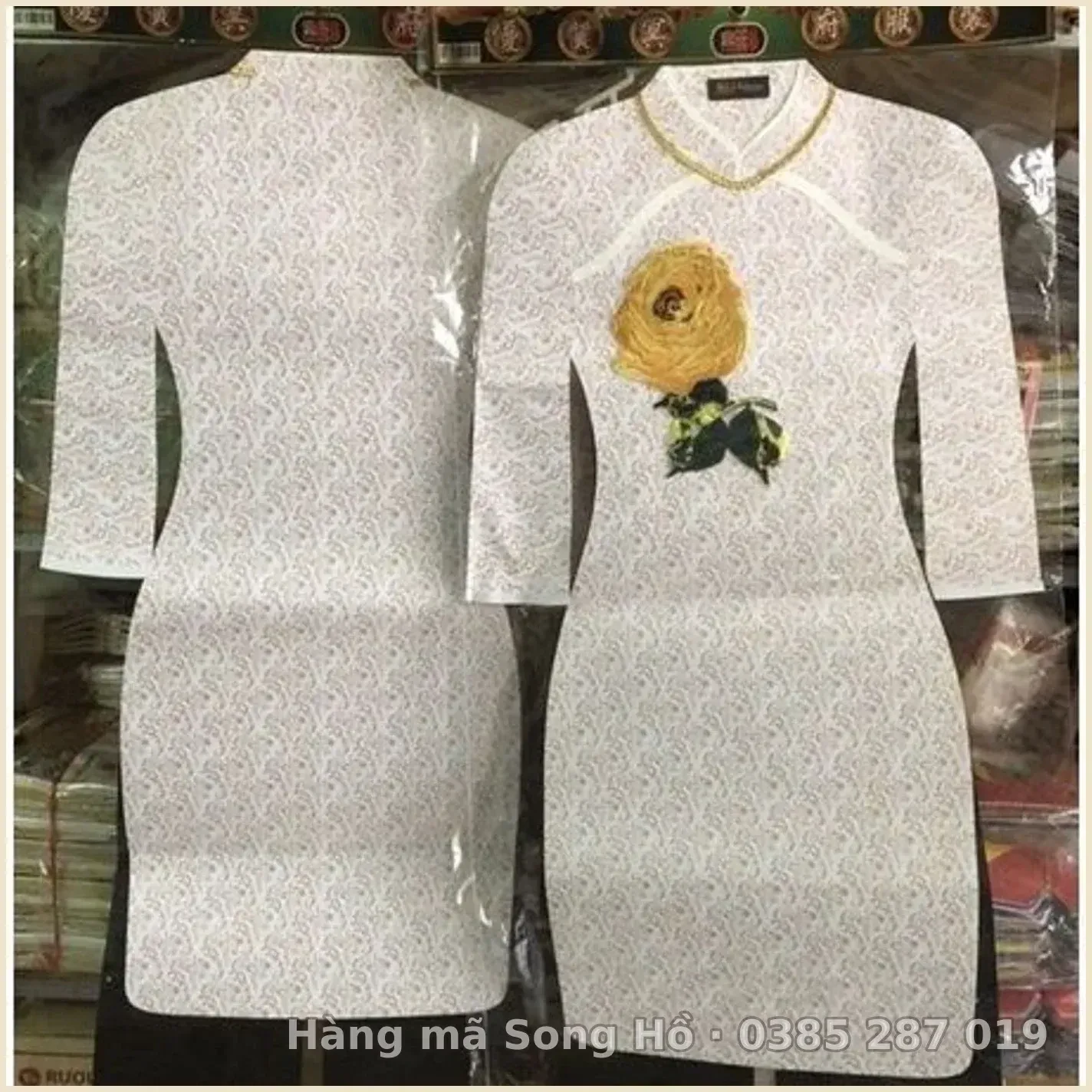 Bộ áo dài truyền thống vàng mã nữ cao cấp(áo dài hàng mã,mầu ngẫu nhiên)