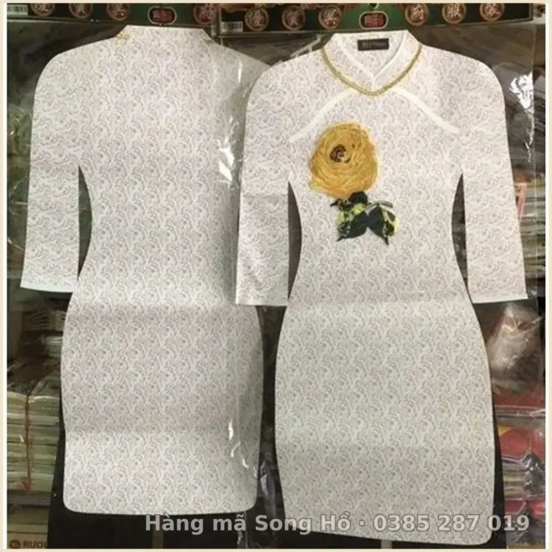 Bộ áo dài truyền thống vàng mã nữ cao cấp(áo dài hàng mã,mầu ngẫu nhiên)