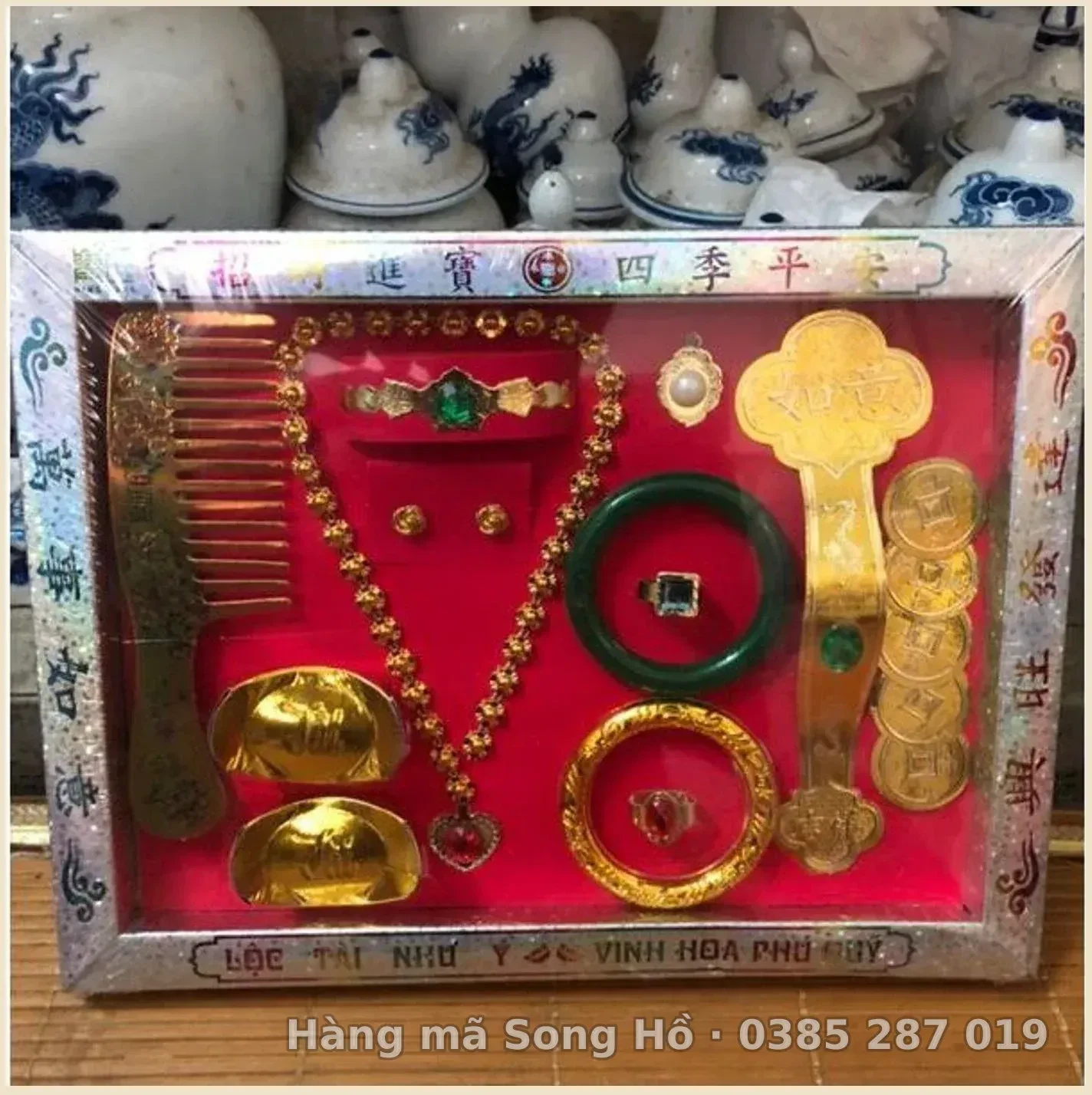 Bộ trang sức nữ vàng mã cao cấp(trang sức hộp hàng mã)