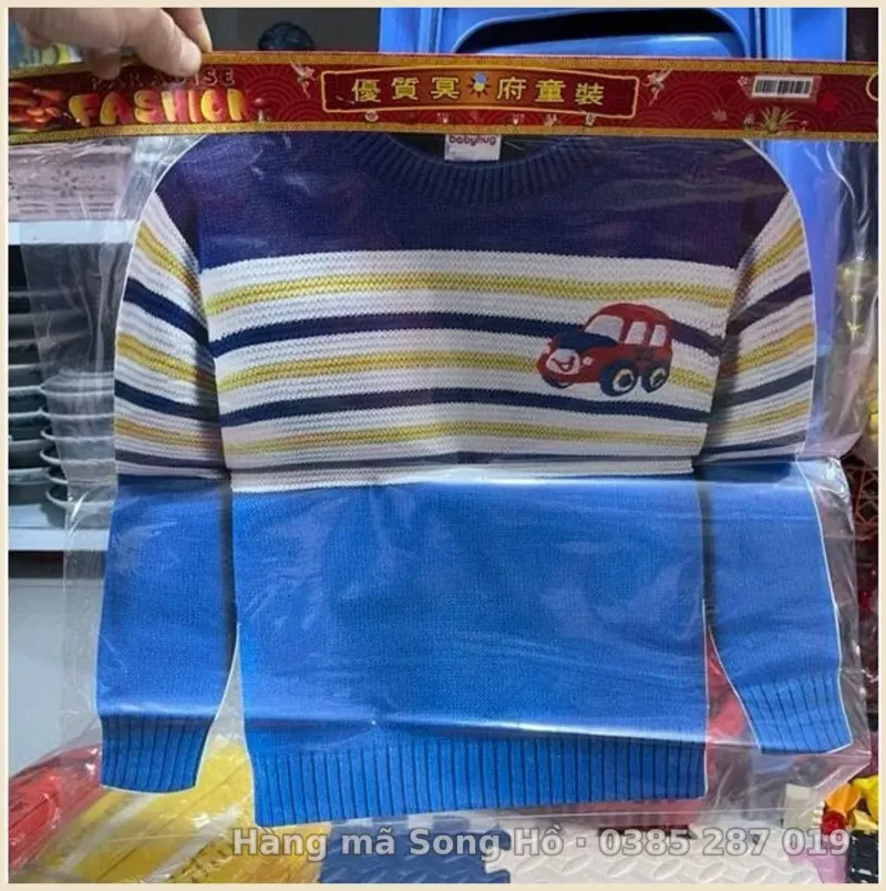 Áo len mùa đông trẻ em nam vàng mã 3d(mầu ngẫu nhiên )