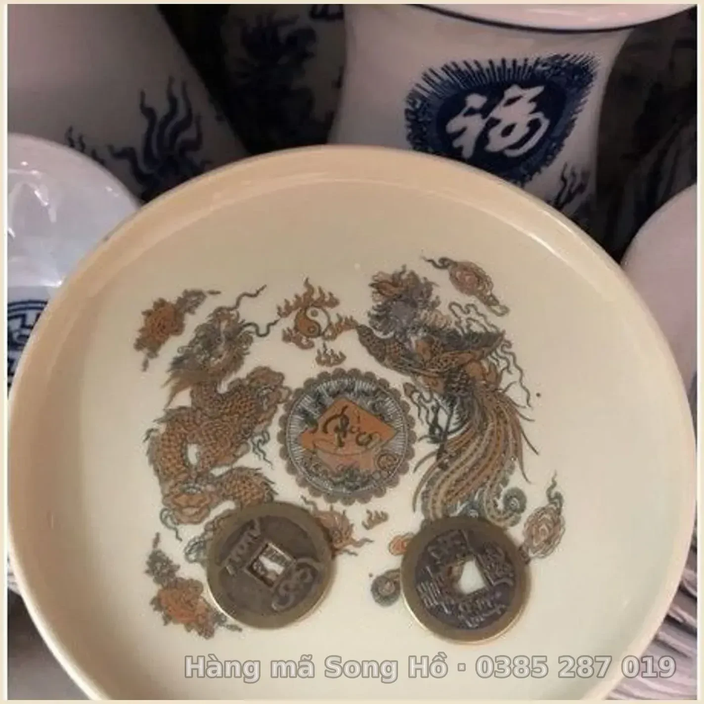 2 Đồng Xu Âm Dương,Xu Càn Long Thông Bảo,Xu Phong Thuỷ