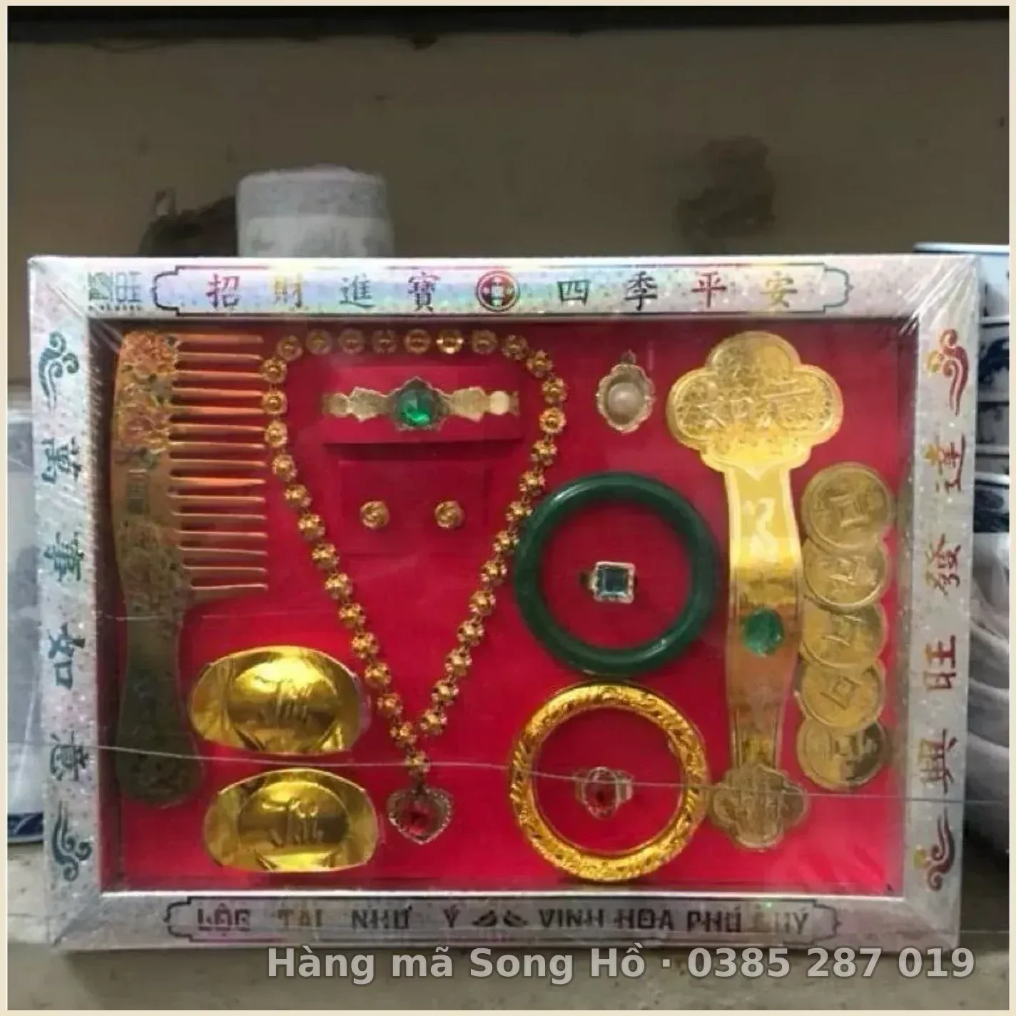 Hộp Trang Sức Nữ Giấy vàng Mã Đẹp Đầy Đủ( vòng,hoa tai,nhẫn,lắc hàng mã ...)