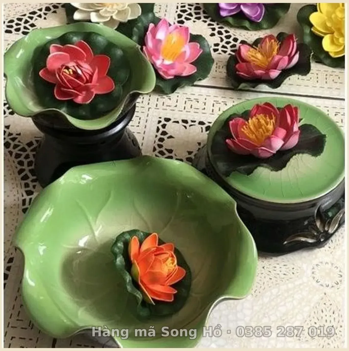 Bát Thả Hoa Ban Thần Tài(Minh Đường Tụ Thuỷ)