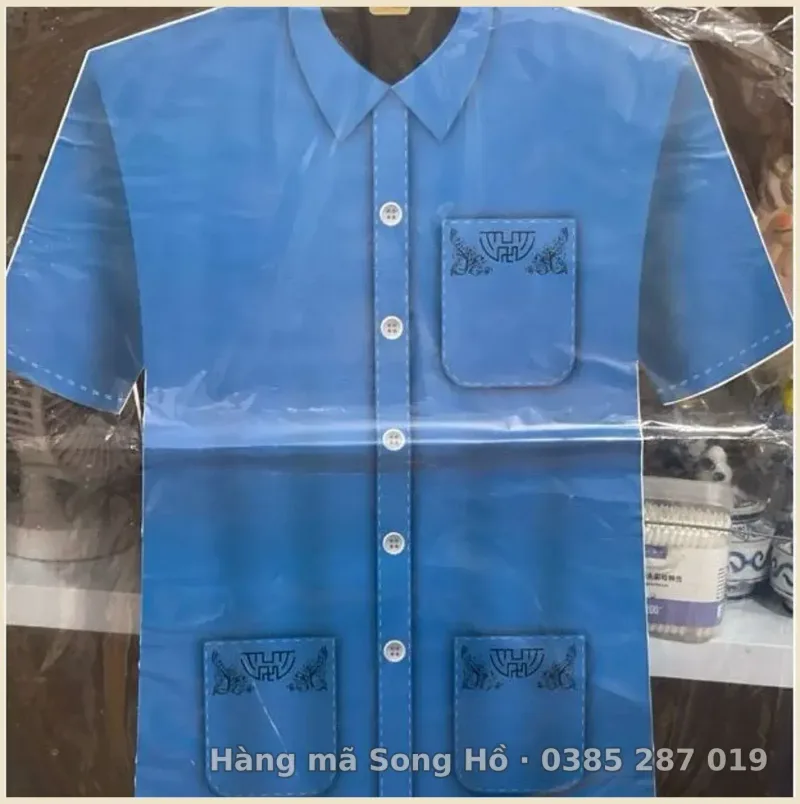 Bộ quần áo phật tử ,áo lam đi chùa vàng mã bằng giấy(mầu ngẫu nhiên)